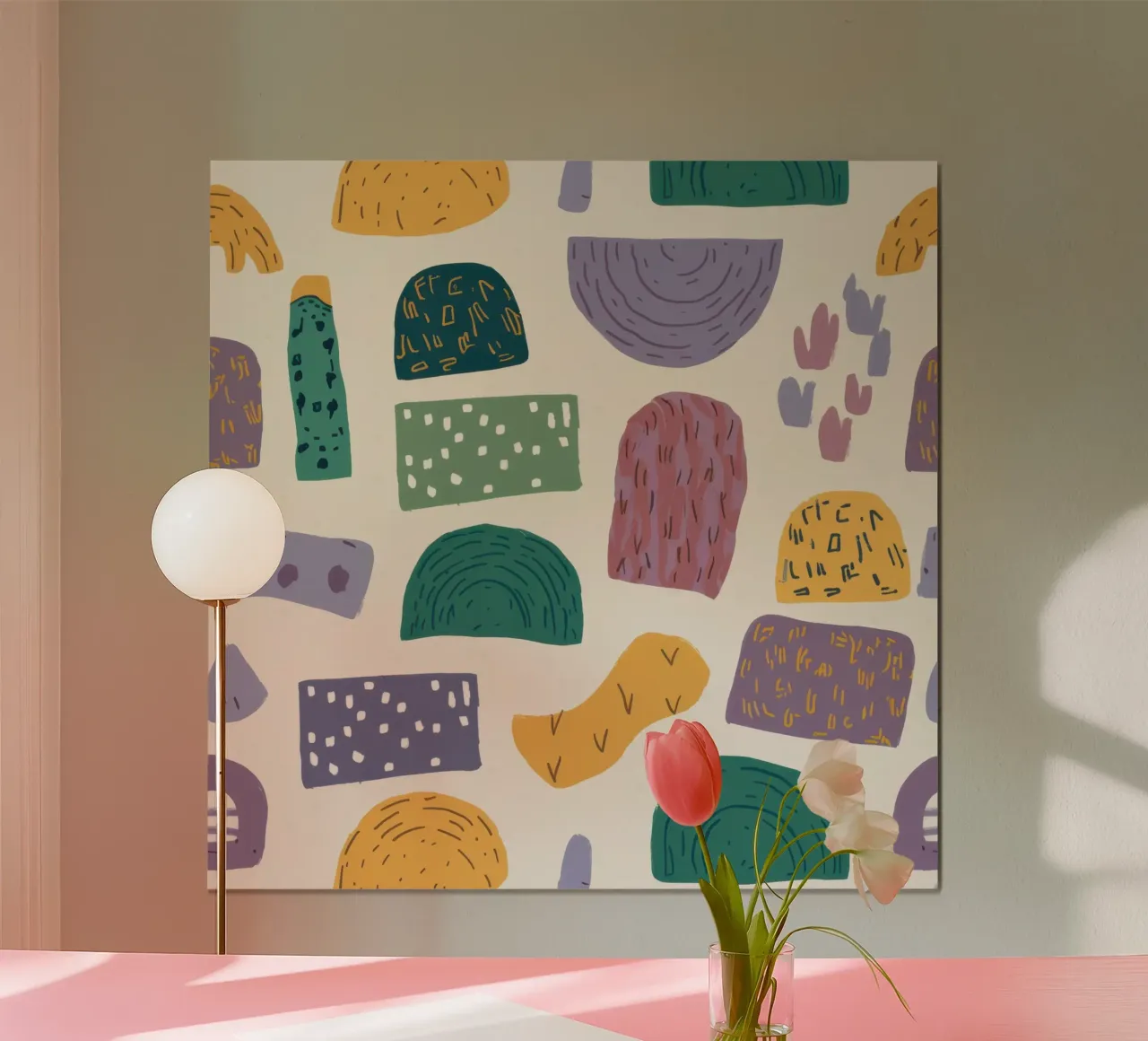 Pastellfarbener Terrazzo-Traum Poster von Ink Pulse