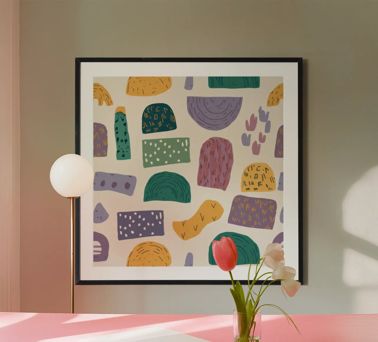 Pastellfarbener Terrazzo-Traum Poster von Ink Pulse