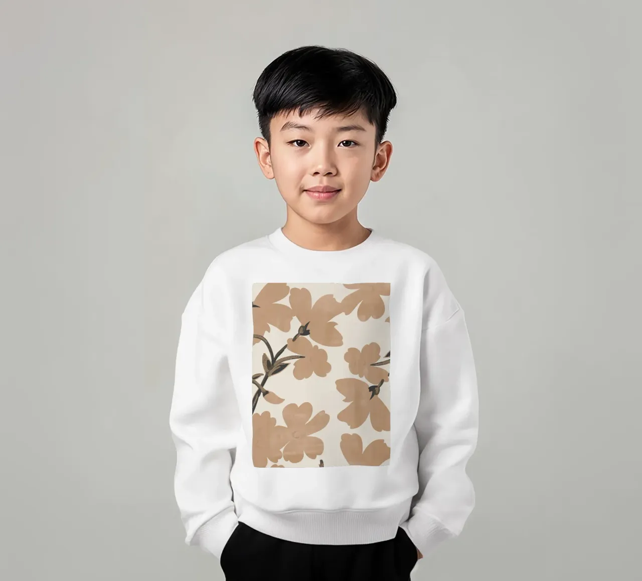 Fiori beige felpa bambino da ThingDesign