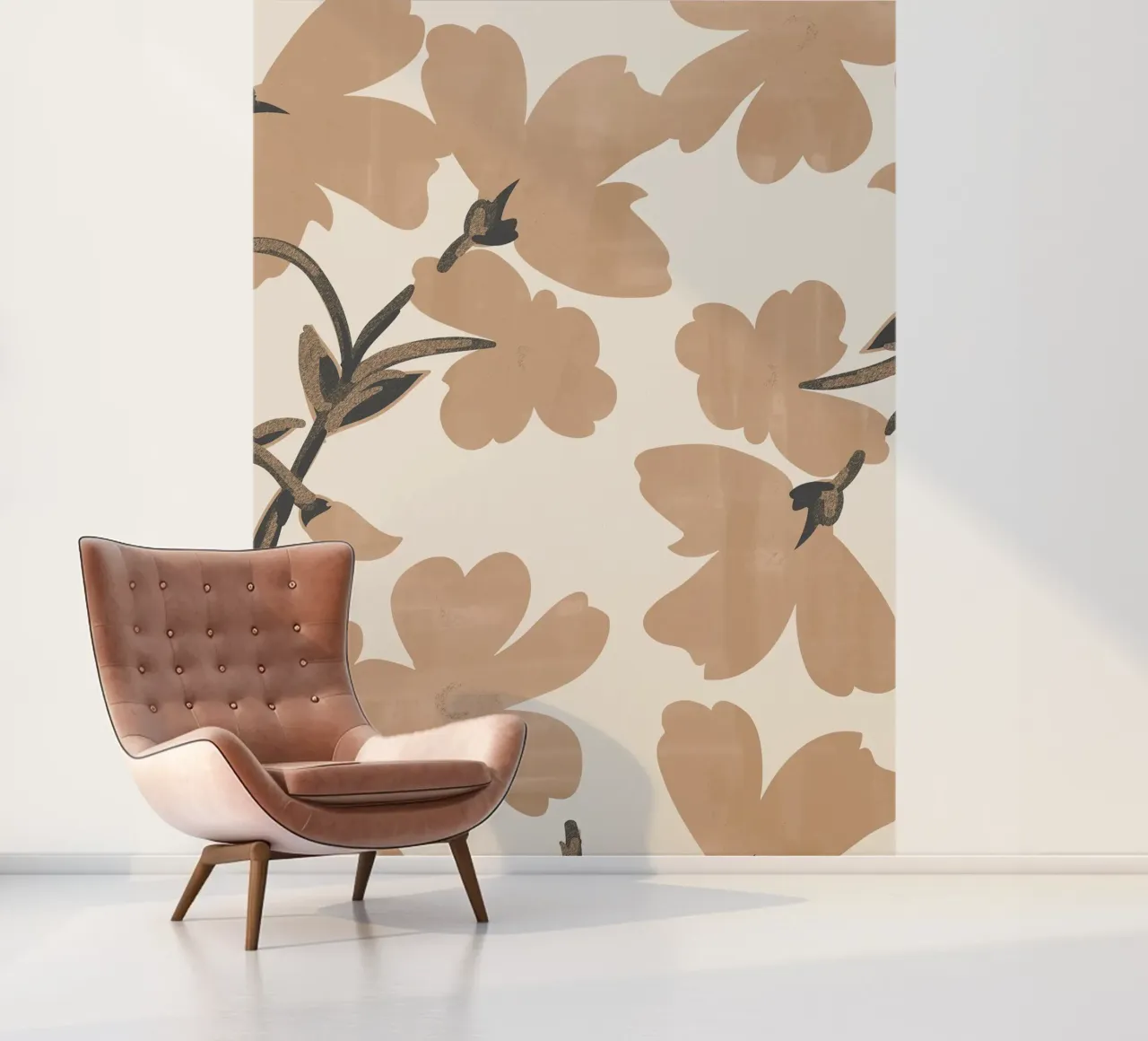 Beige Flowers photo wallpaper by ThingDesign