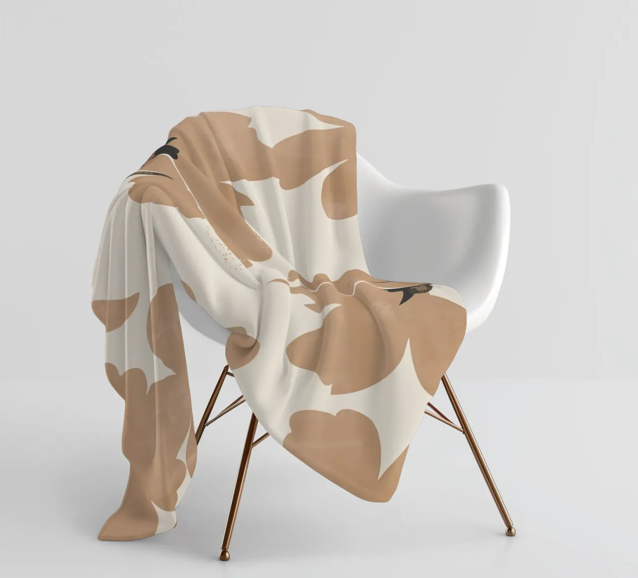 Fiori beige coperta in pile da ThingDesign