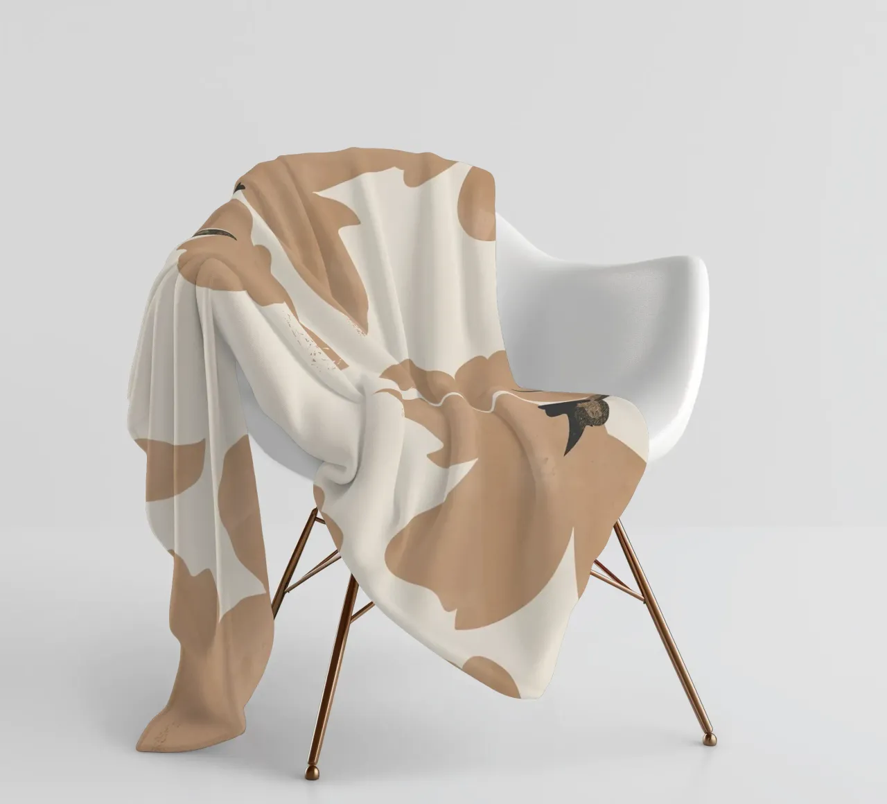Fiori beige coperta in pile da ThingDesign
