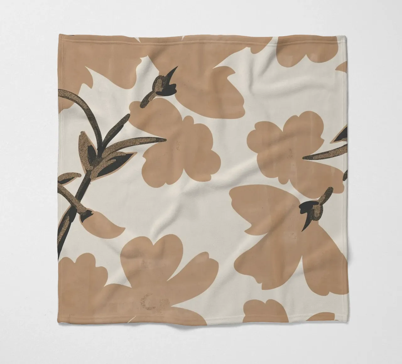 Fiori beige coperta in pile da ThingDesign
