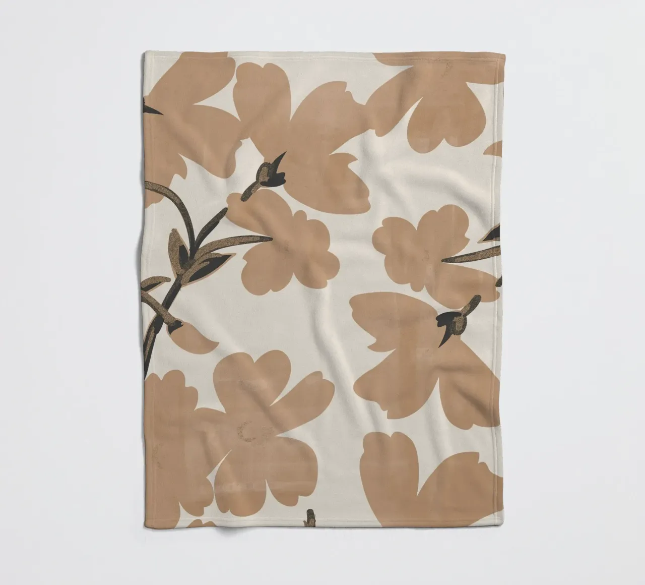 Fiori beige coperta in pile da ThingDesign