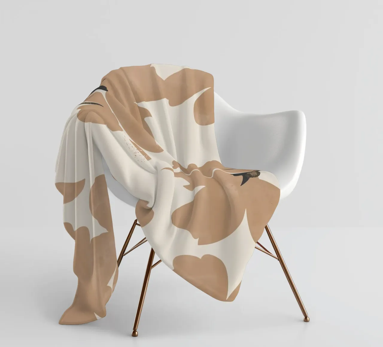 Fiori beige coperta in pile da ThingDesign