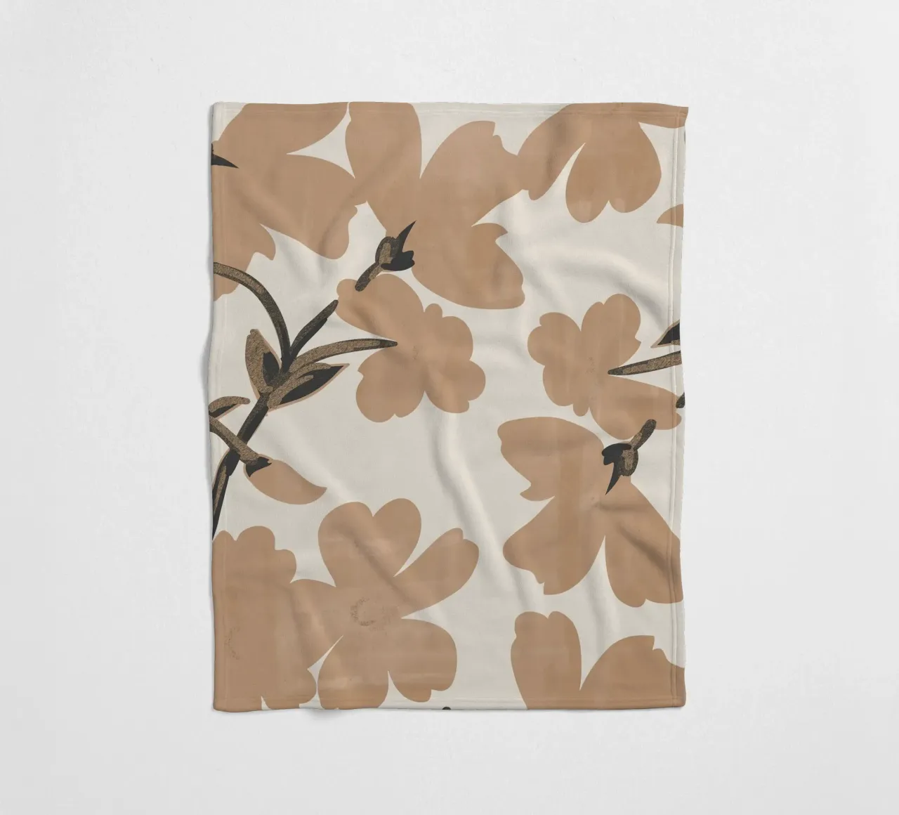 Fiori beige coperta in pile da ThingDesign