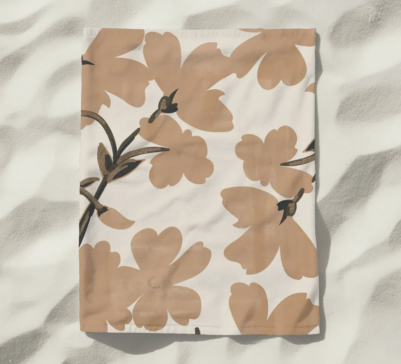 Fiori beige telo mare da ThingDesign