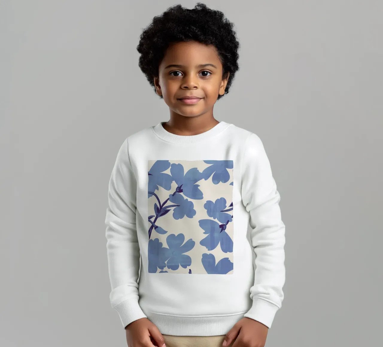 Fiori blu chiaro felpa bambino da ThingDesign