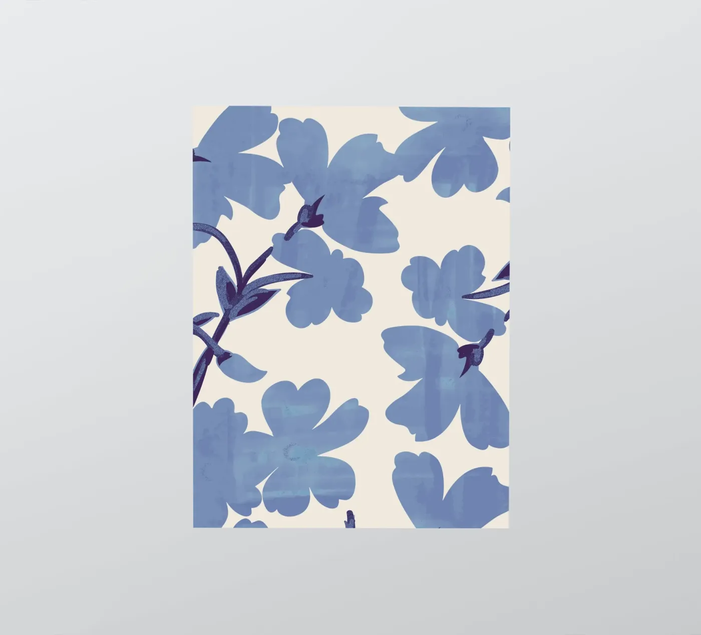 Hellblaue Blumen Sticker von ThingDesign