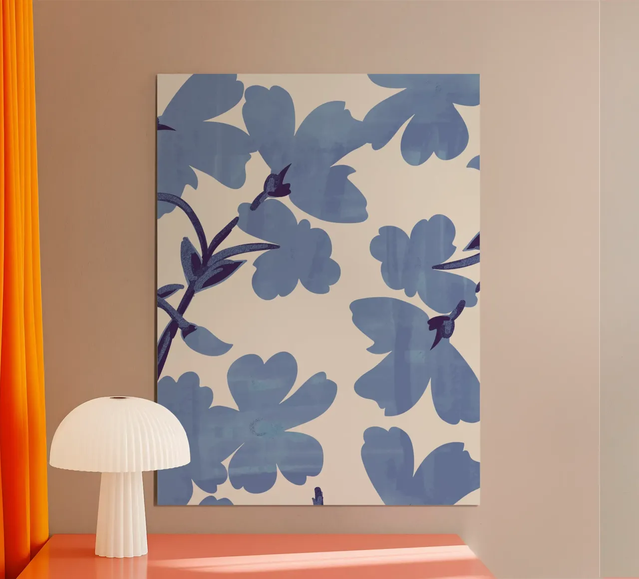Hellblaue Blumen Poster von ThingDesign