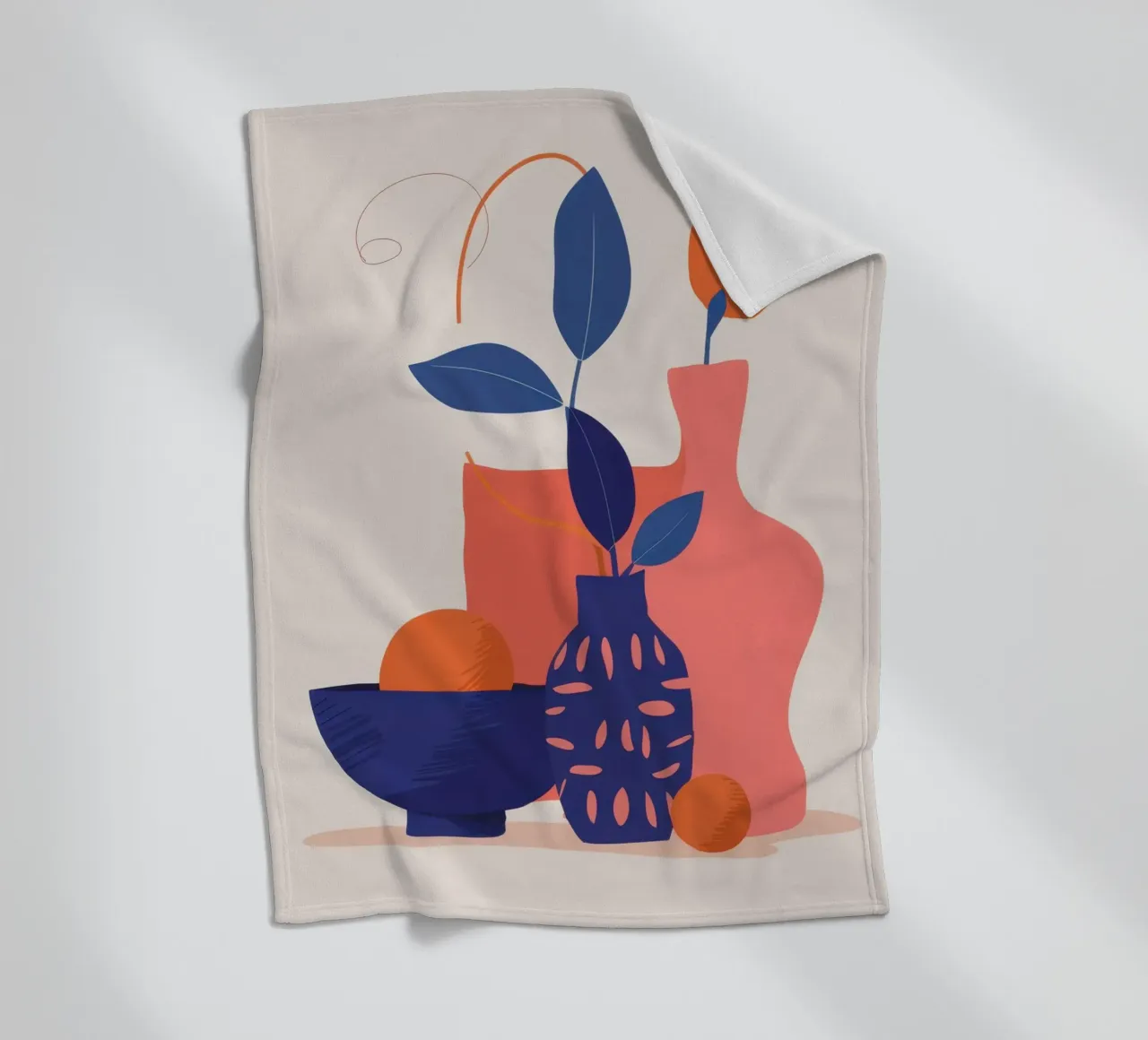 Frutta e fiori minimalisti coperta in pile da Ink Pulse