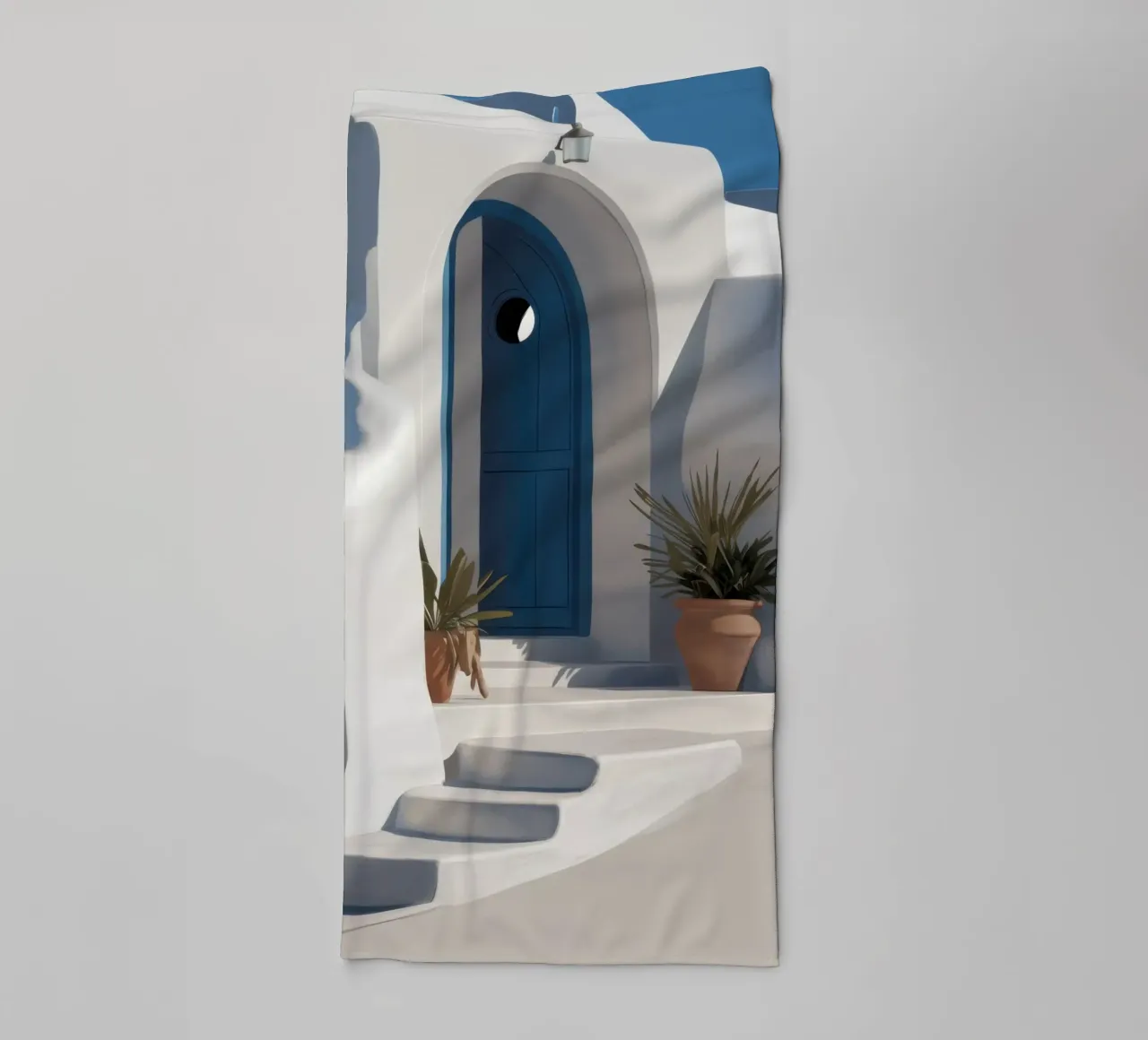 Santorini Blue Door asciugamano da bagno da Flock Reverie