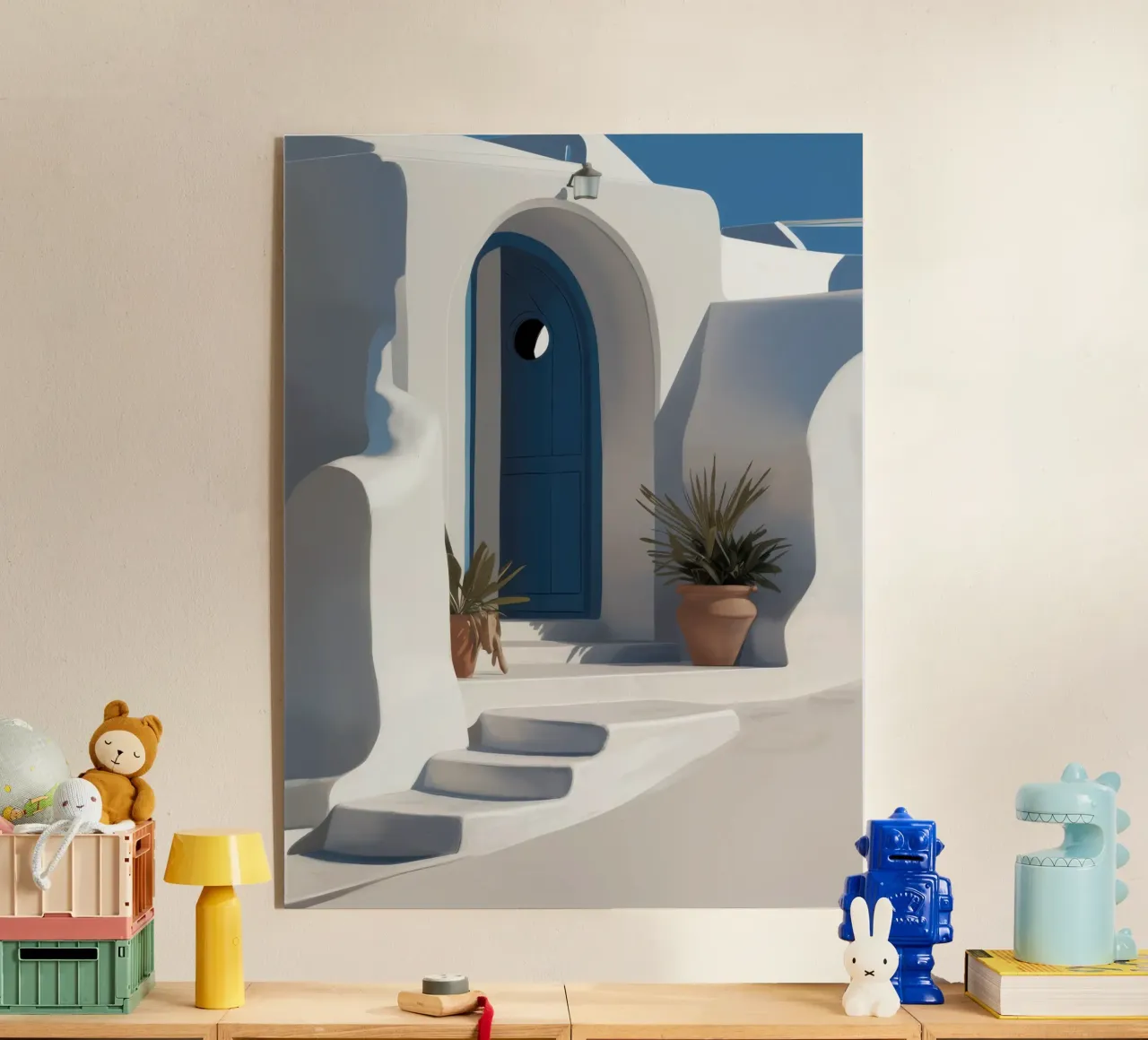 Puerta Azul de Santorini metacrilato de Flock Reverie