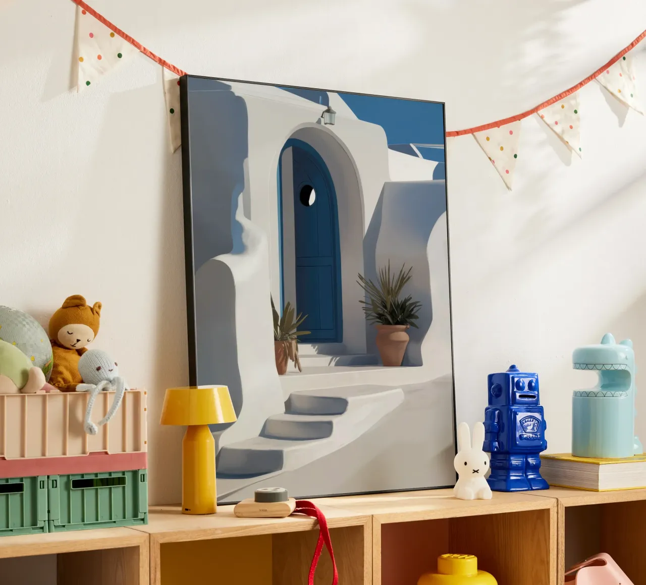 Santorini Blue Door alluminio dibond da Flock Reverie