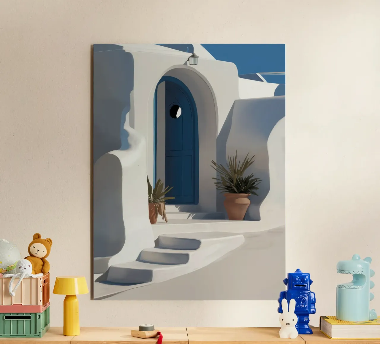 Santorini Blue Door alluminio dibond da Flock Reverie