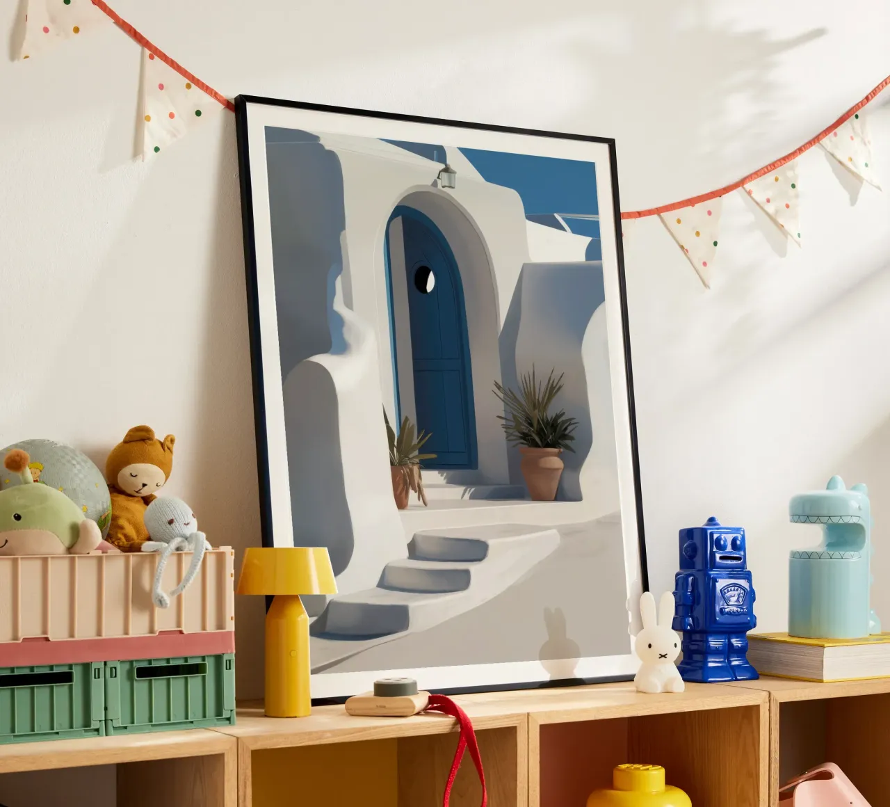 Blaue Tür von Santorini Hahnemühle von Flock Reverie