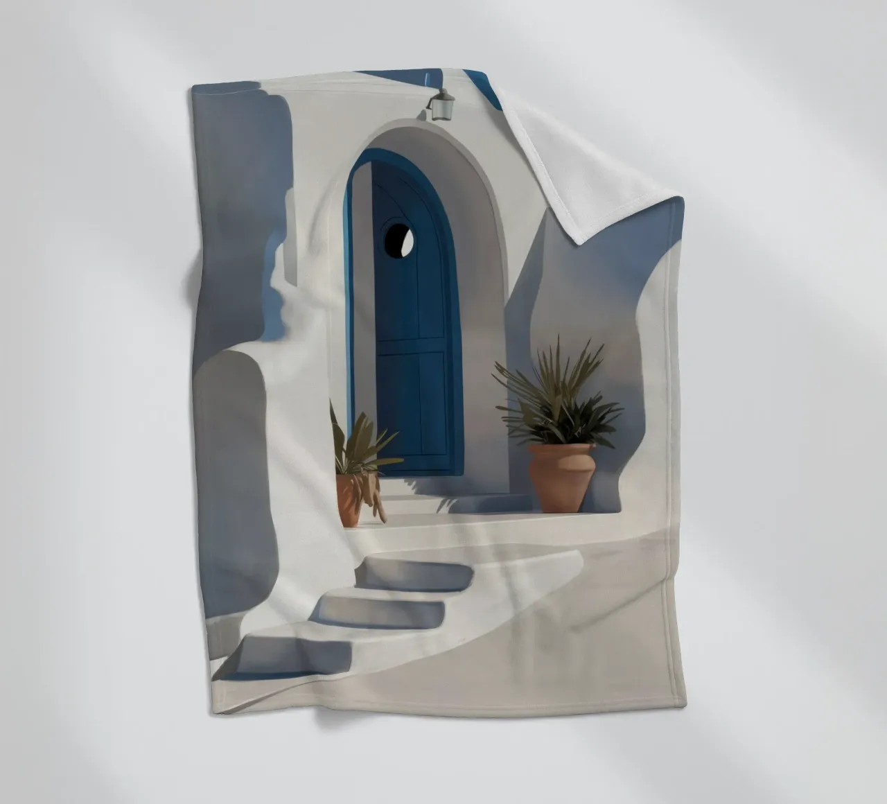 Santorini Blue Door coperta in pile da Flock Reverie