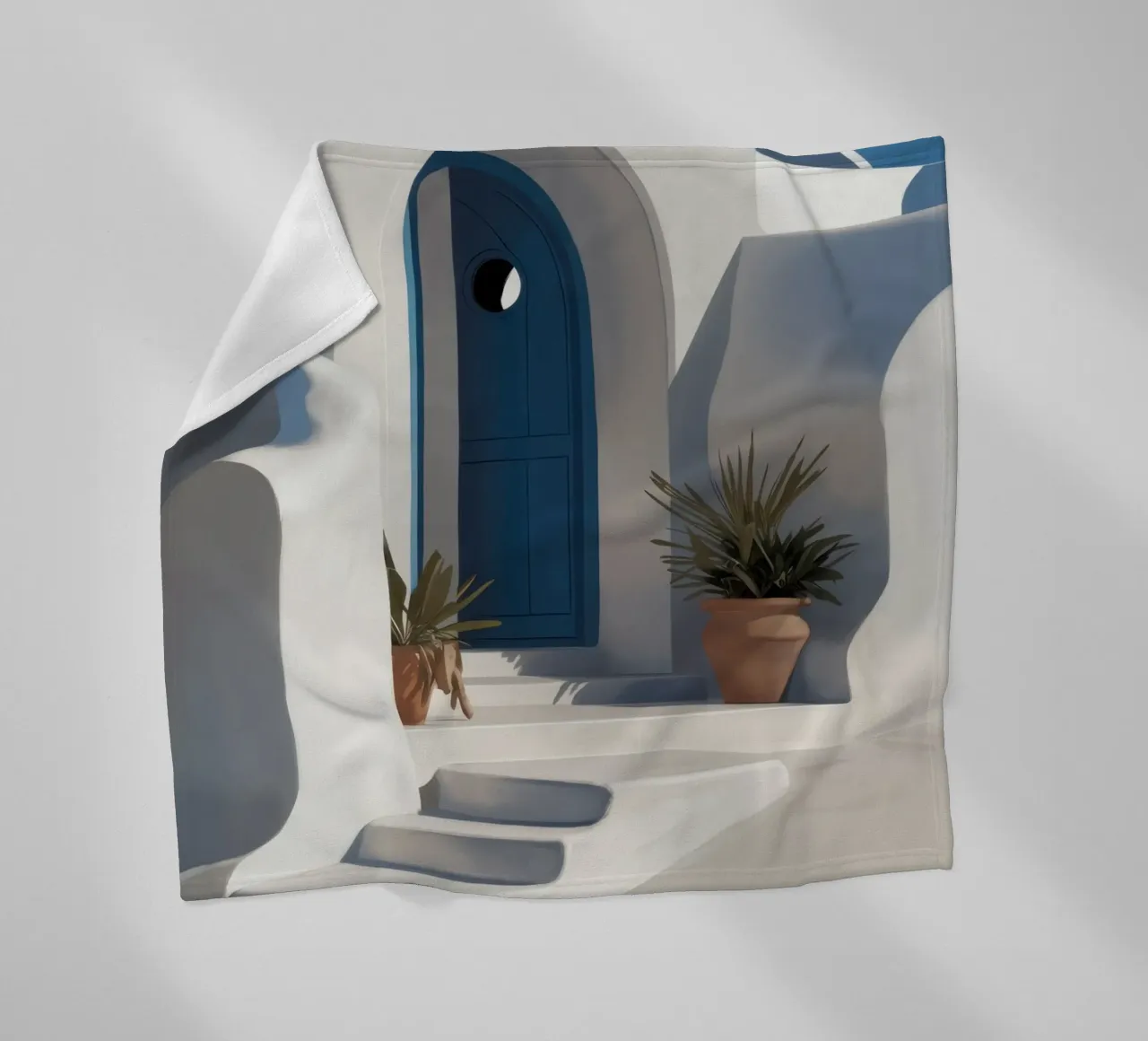 Santorini Blue Door coperta in pile da Flock Reverie