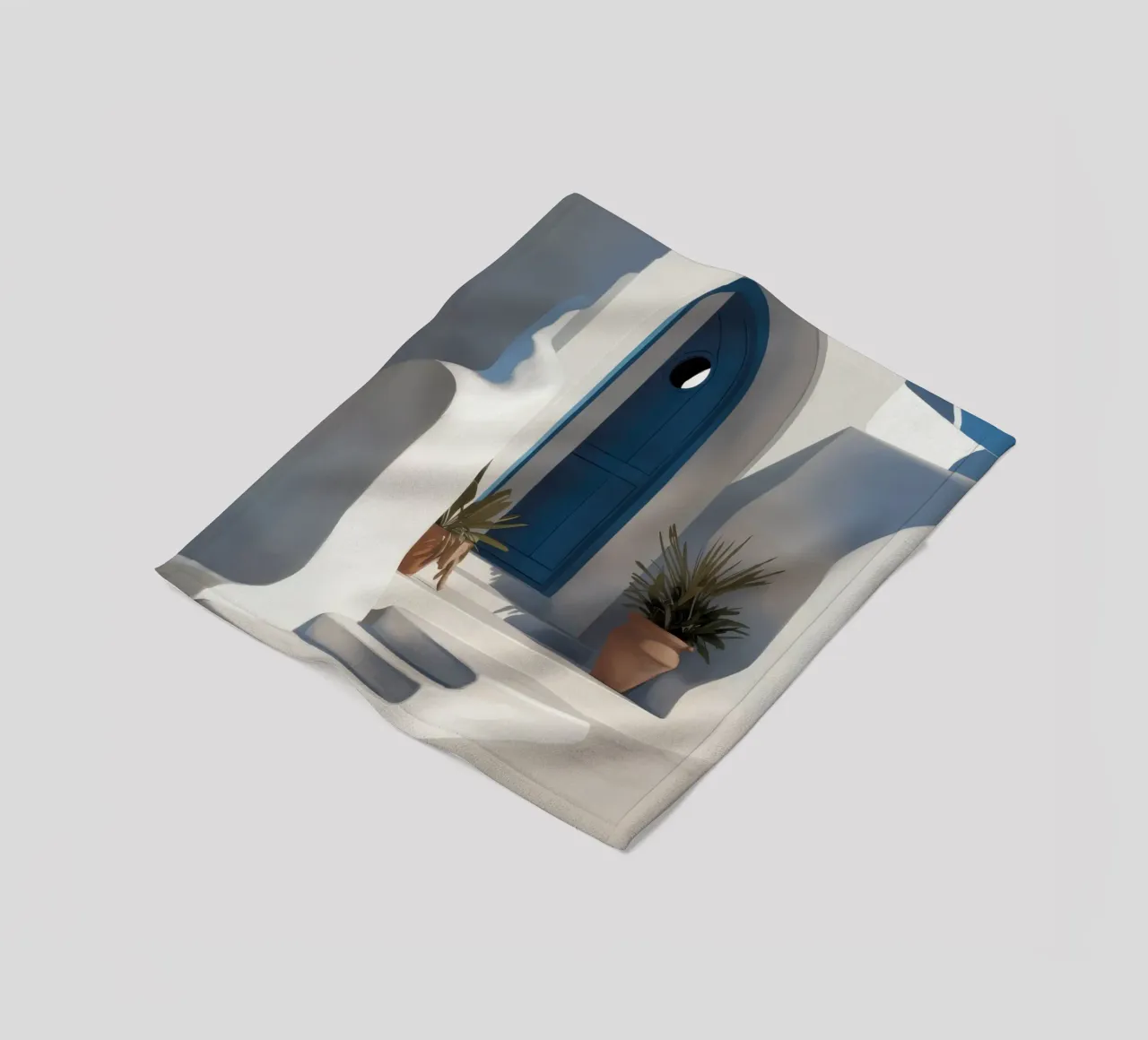Santorini Blue Door coperta in pile da Flock Reverie