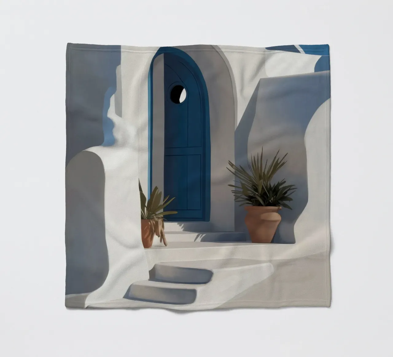 Santorini Blue Door coperta in pile da Flock Reverie