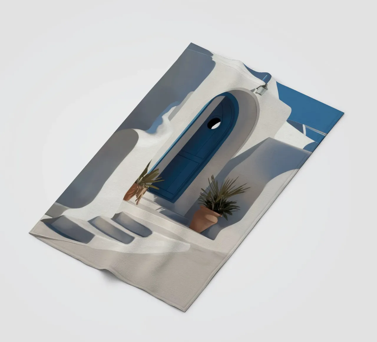 Santorini Blue Door coperta in pile da Flock Reverie