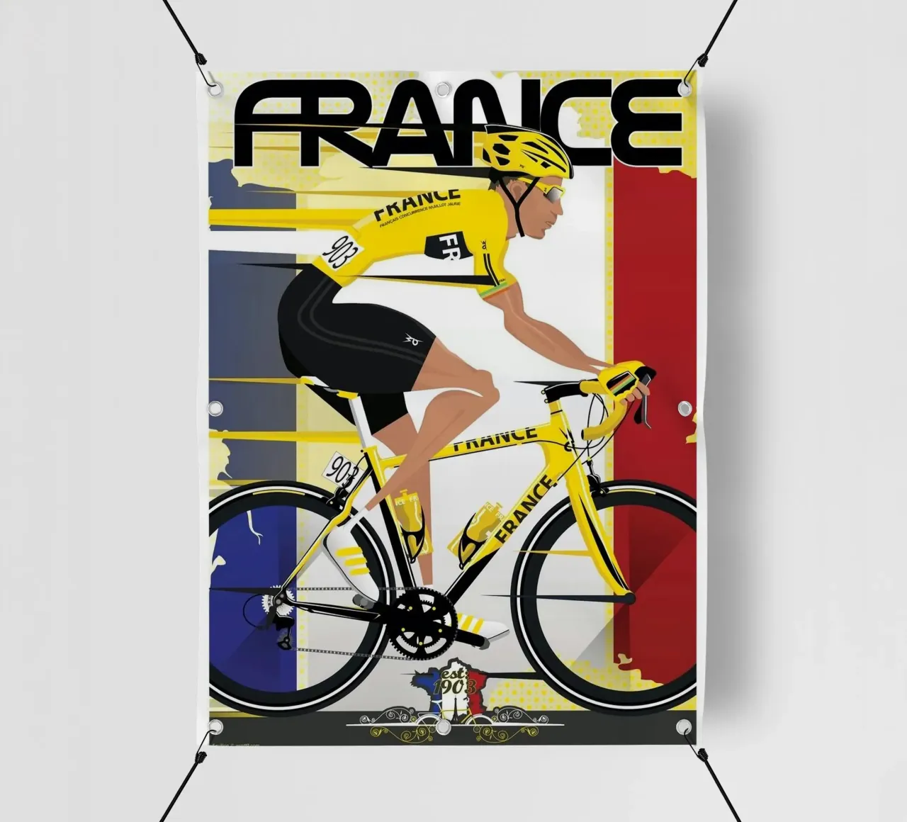 tour in bicicletta su strada telo in pvc da Elliott Walsh