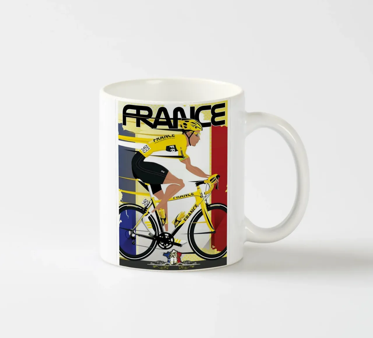 tour in bicicletta su strada tazza in ceramica da Elliott Walsh