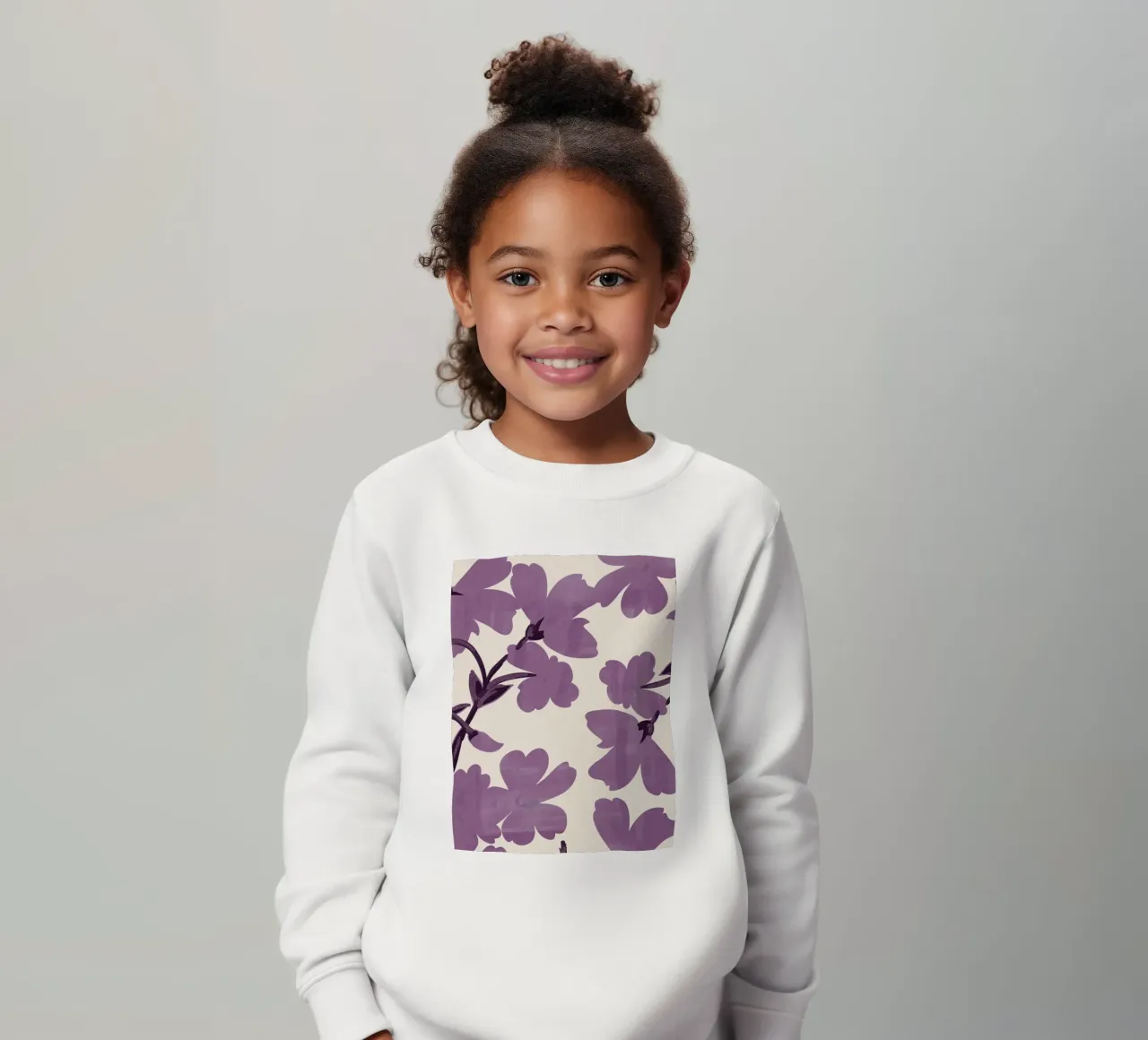 Fiori viola felpa bambino da ThingDesign