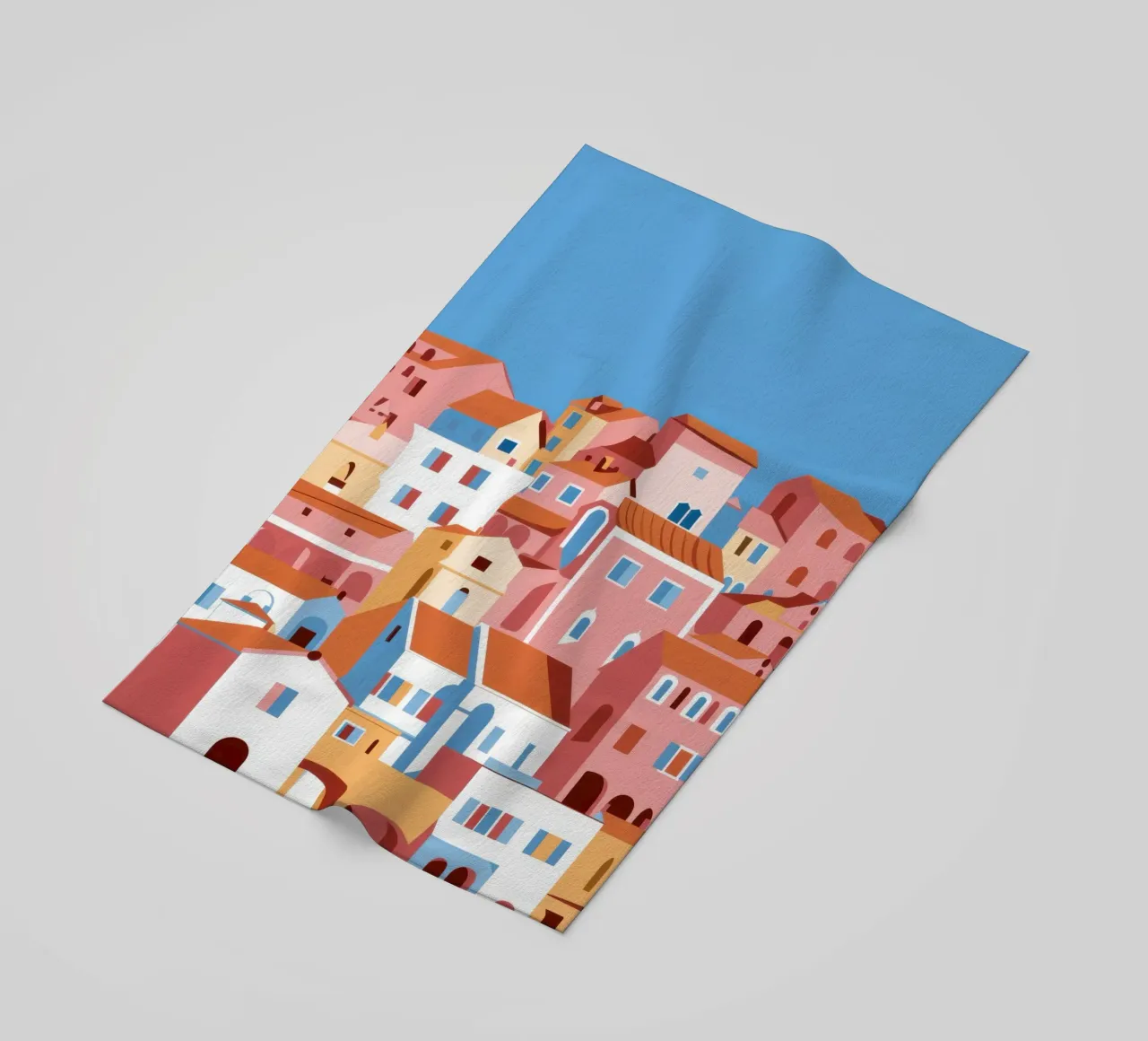 Città di mare in terracotta telo mare da Flock Reverie