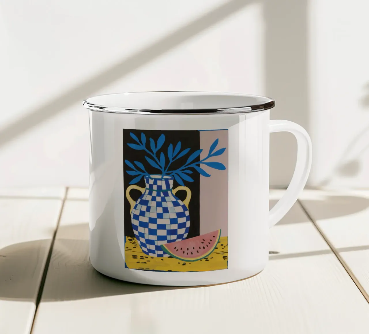 Anguria e dama tazza in smalto da Ink Pulse