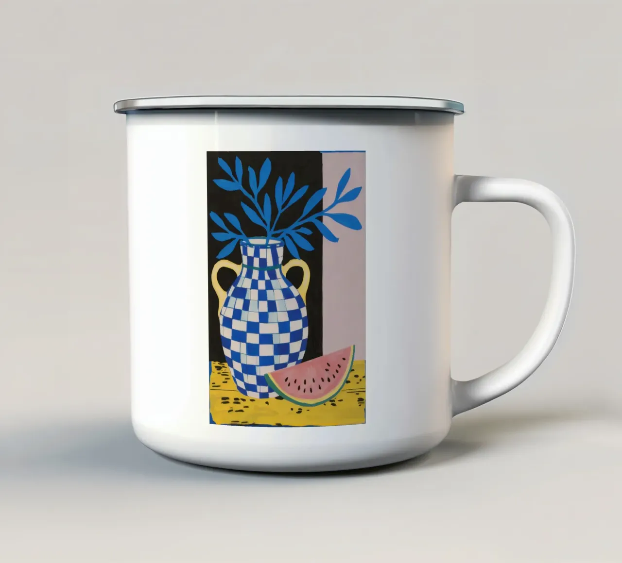 Anguria e dama tazza in smalto da Ink Pulse