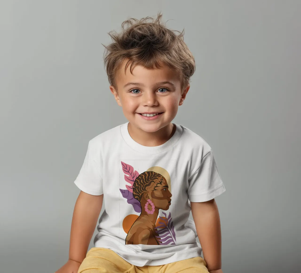 Golden Hour Goddess kids t-shirt by Ink Pulse