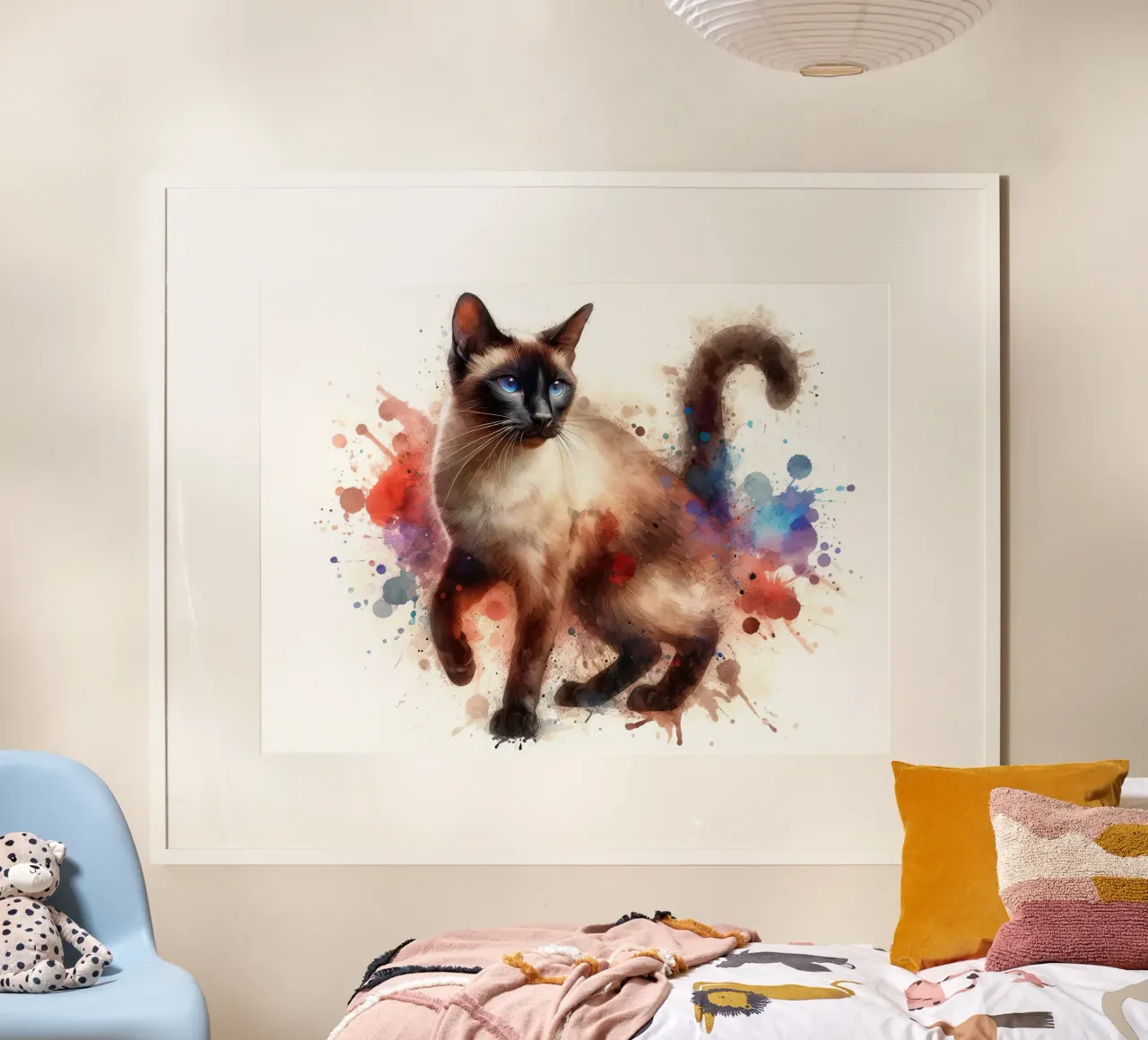 Ritratto di gatto siamese ad acquerello poster da 🥝 KIWI STORE