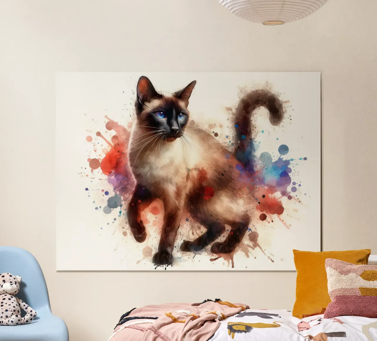 Ritratto di gatto siamese ad acquerello poster da 🥝 KIWI STORE