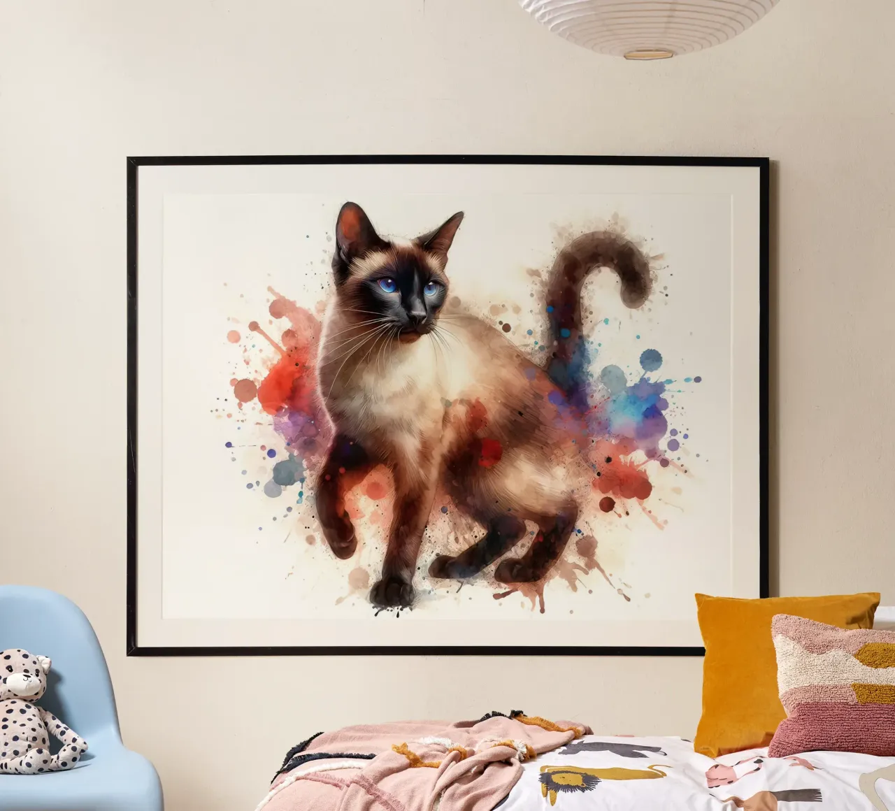 Ritratto di gatto siamese ad acquerello poster da 🥝 KIWI STORE