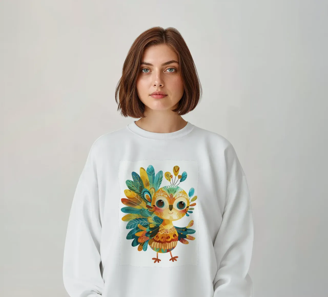 Allegro pavone con piume decorative e capriccioso felpa da DesignDoodle