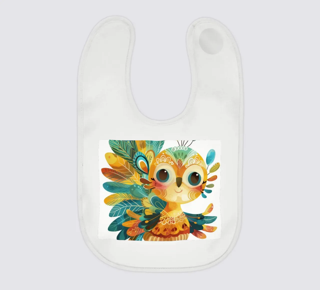 Allegro pavone con piume decorative e capriccioso bavaglino da DesignDoodle