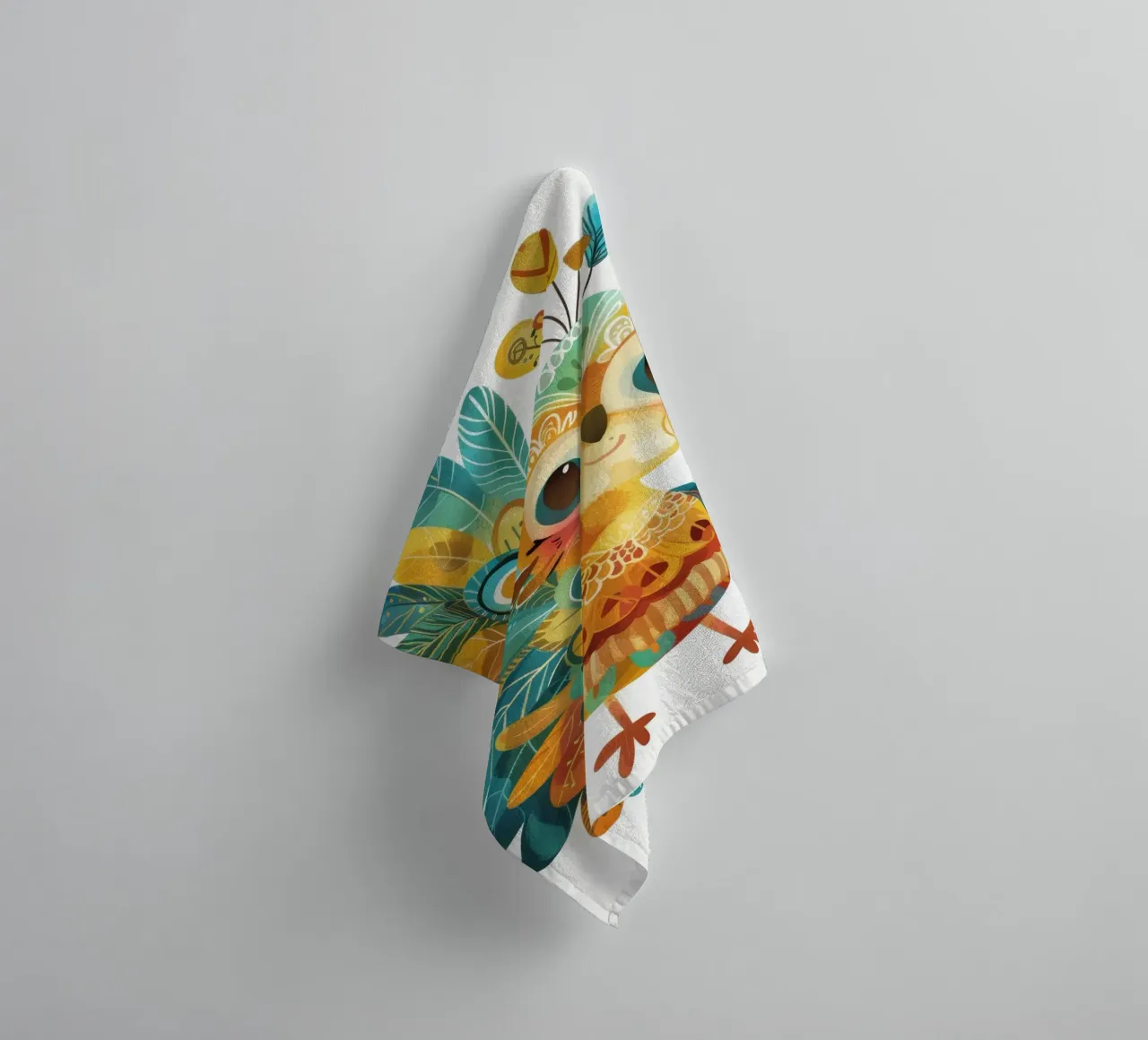 Allegro pavone con piume decorative e capriccioso asciugamano da bagno da DesignDoodle