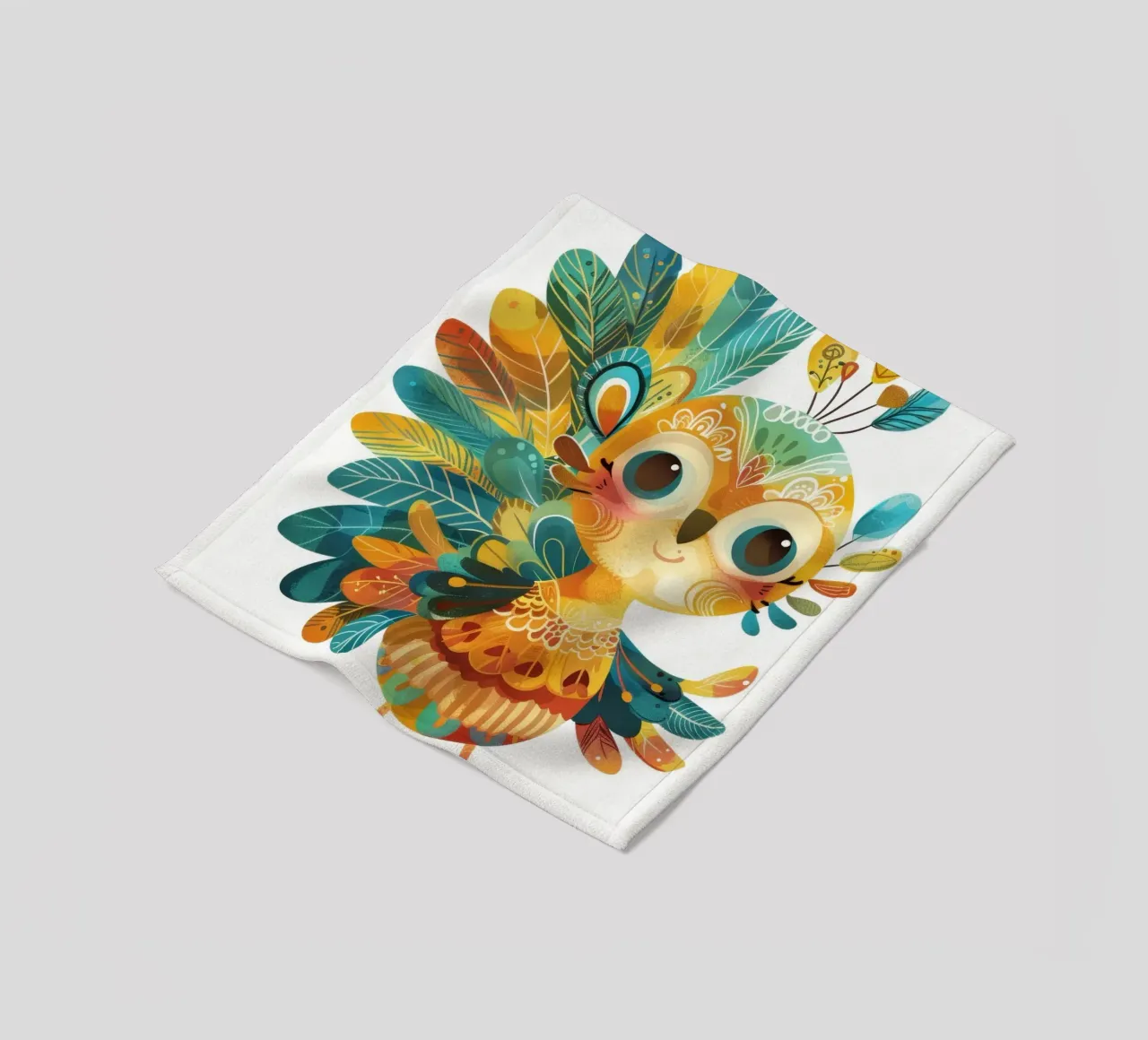 Allegro pavone con piume decorative e capriccioso coperta in pile da DesignDoodle