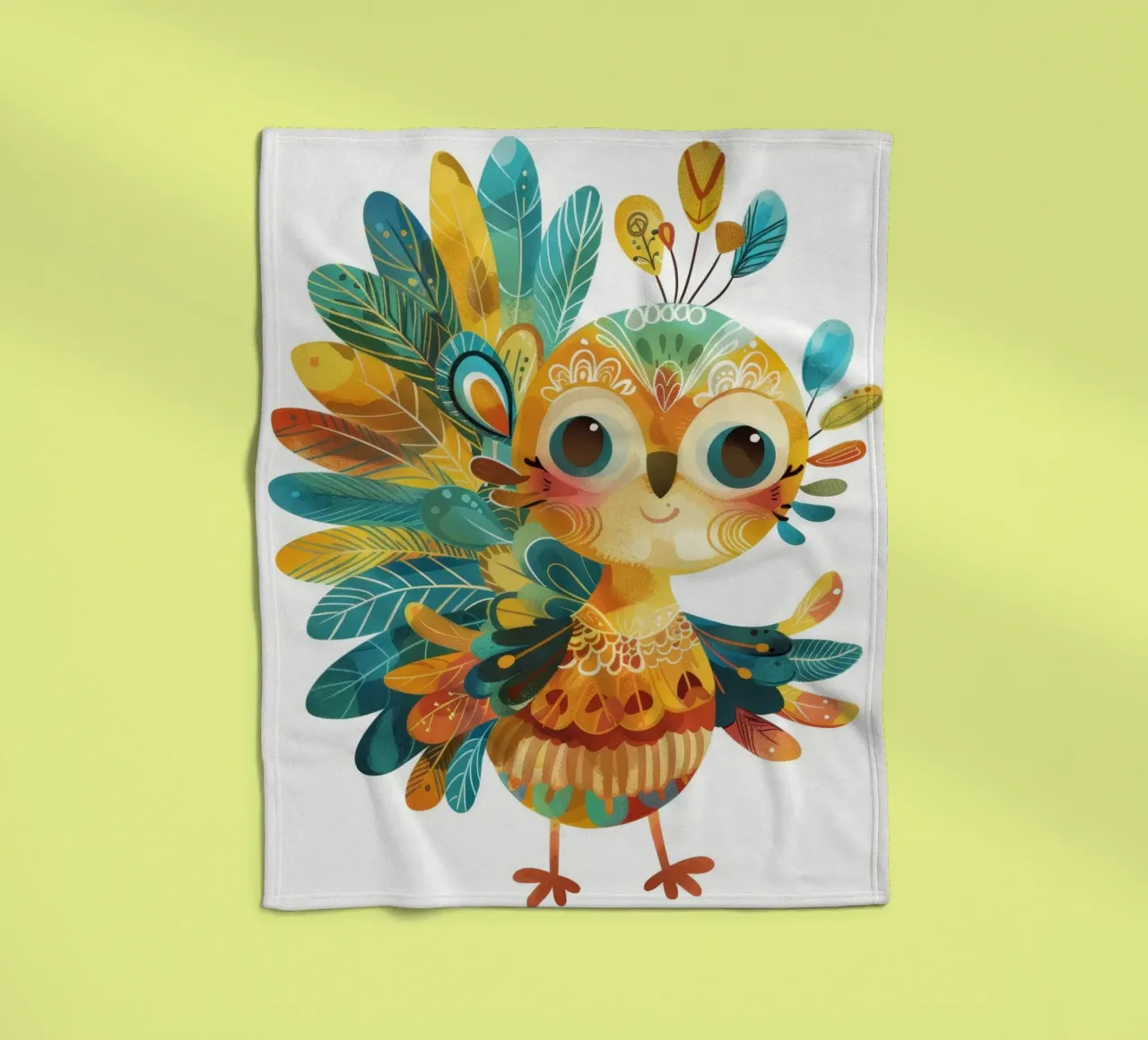 Allegro pavone con piume decorative e capriccioso coperta in pile da DesignDoodle
