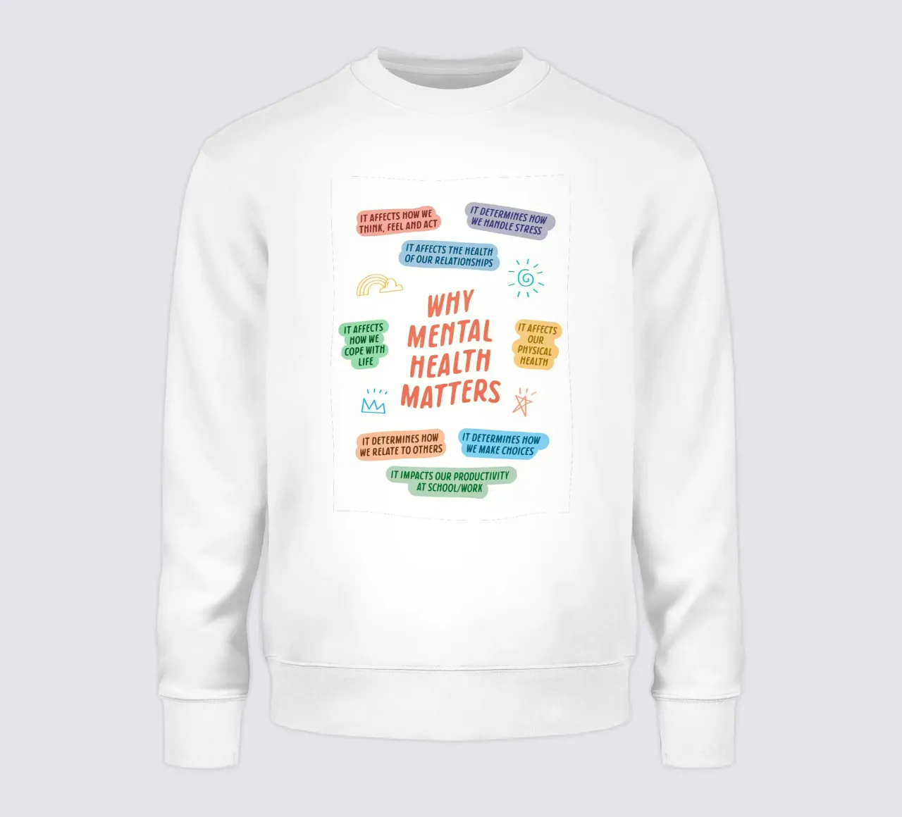 why mental health matters sweatshirt by Eva Rogers