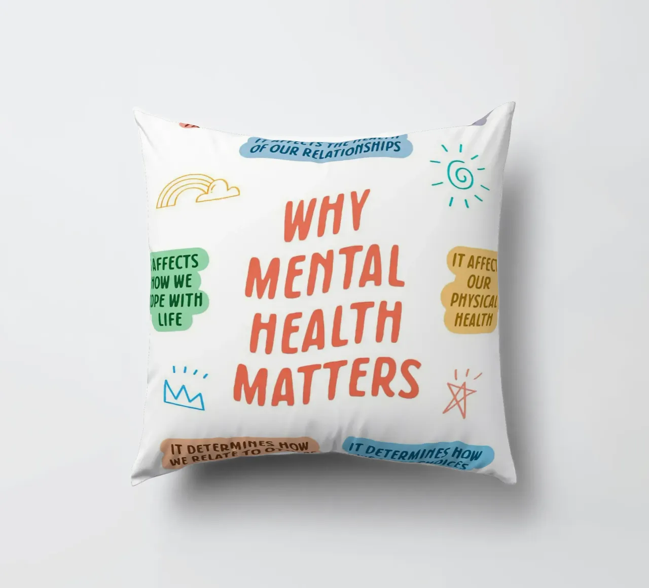 why mental health matters decorative cushion by Eva Rogers