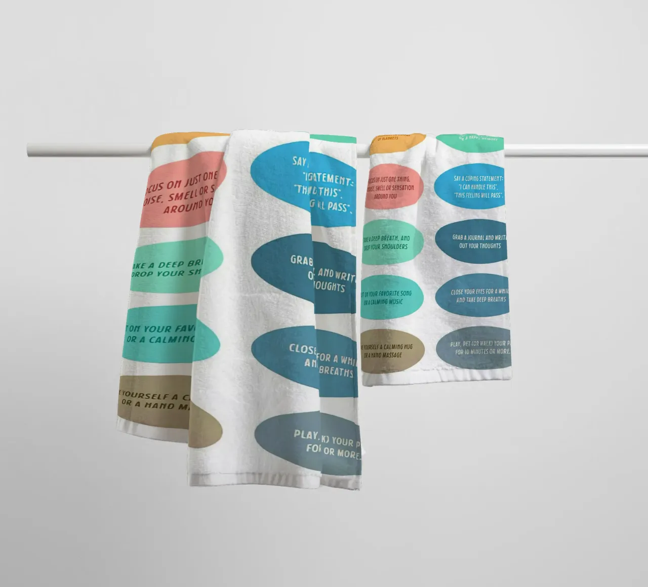 Self Soothing Techniques For Stress and Anxiety towel by Eva Rogers