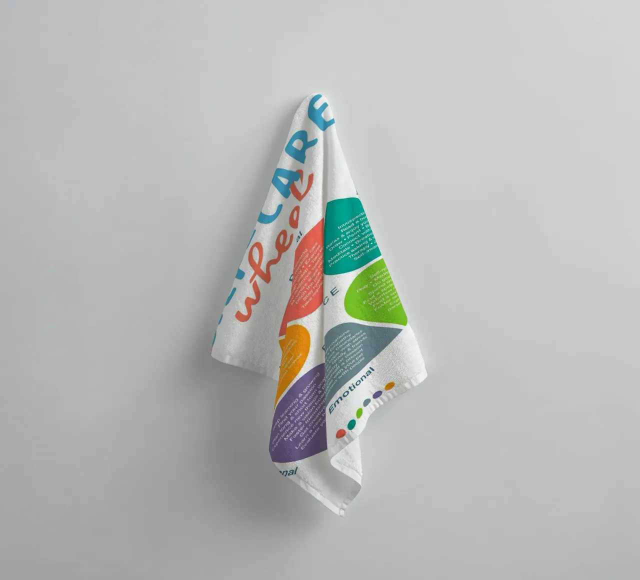 Self Care Wheel towel by Eva Rogers