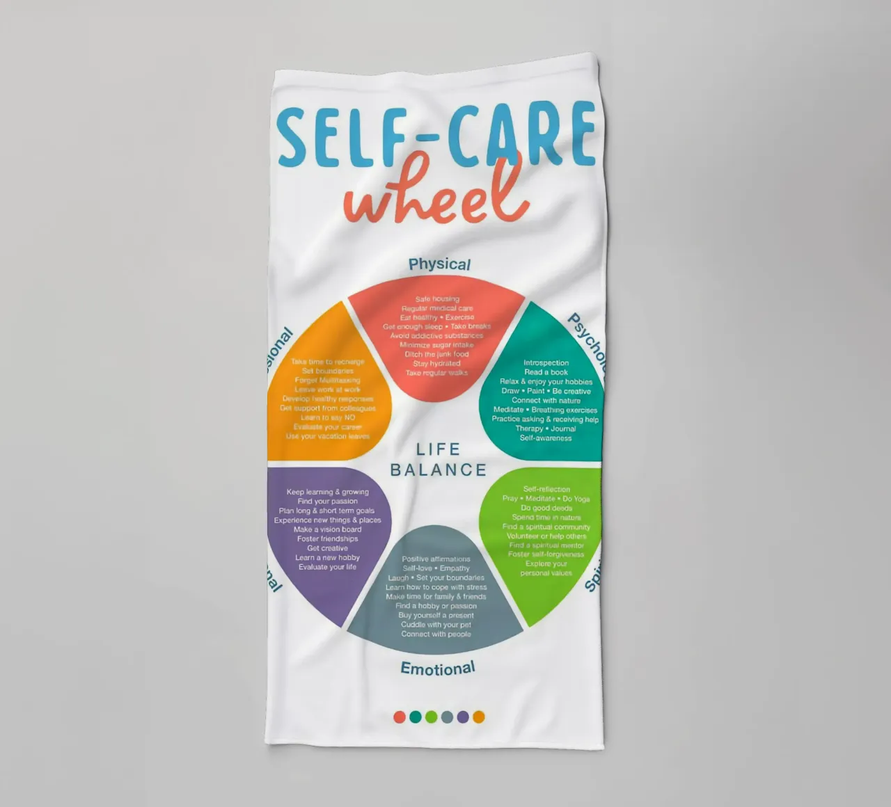 Self Care Wheel towel by Eva Rogers