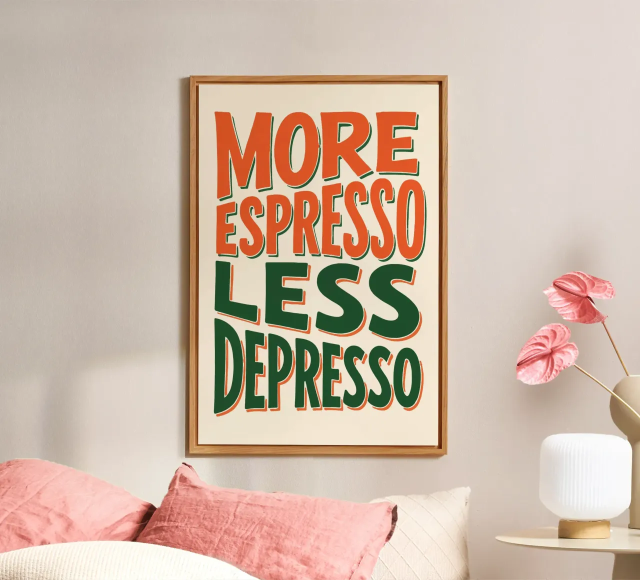 More Espresso, Less Depresso - Espresso Yourself alluminio dibond da KUNSTstück