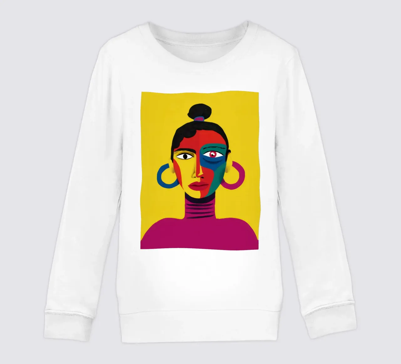 Lebendige abstrakte Visage Kinder Sweatshirt von Flock Reverie