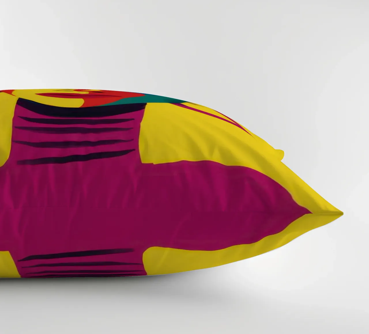Vibrant Abstract Visage decorative cushion by Flock Reverie