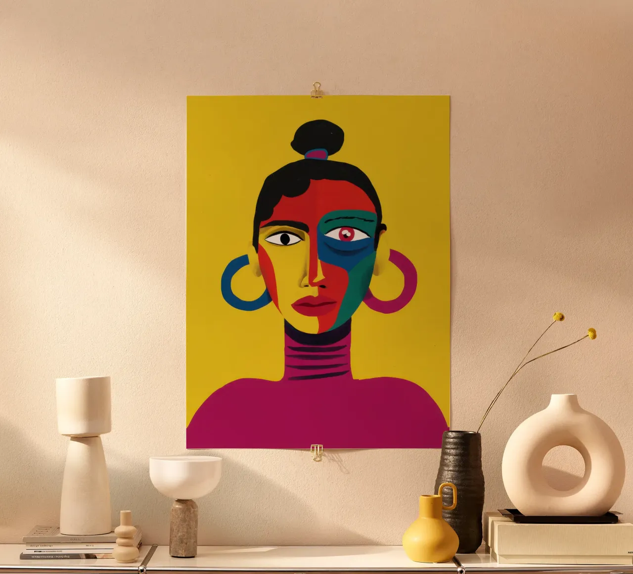 Vibrant Abstract Visage hahnemühle by Flock Reverie