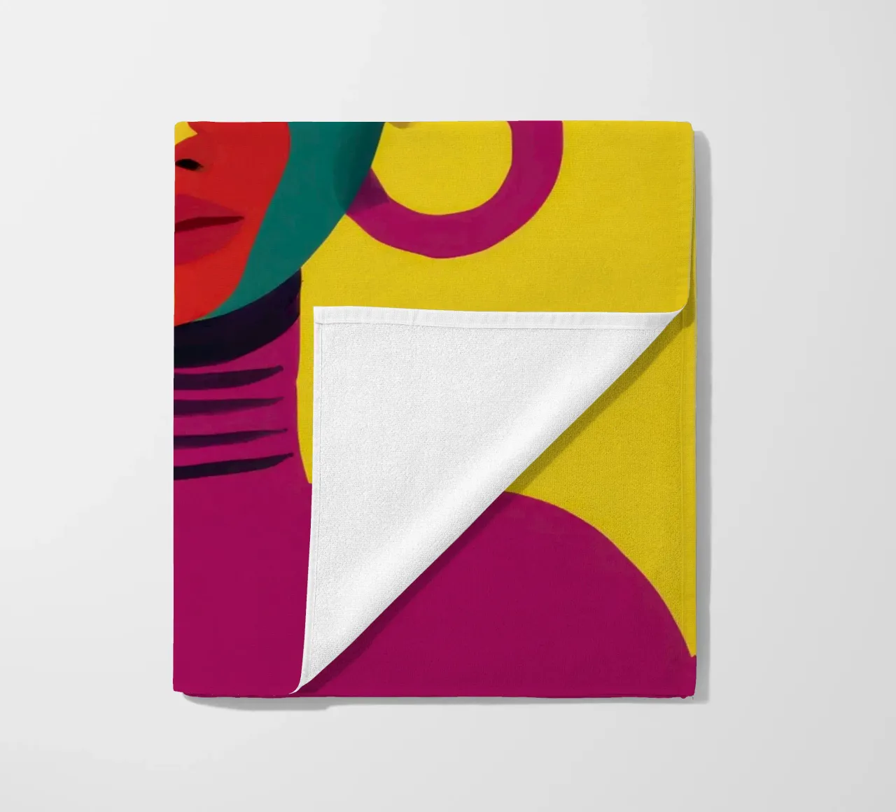 Vibrant Abstract Visage beach towel by Flock Reverie